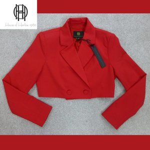 NWT House of Harlow 1960 Red Cropped Blazer